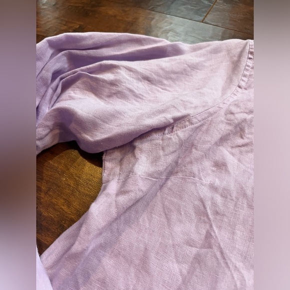 LL Bean Womens 100% linen Casual Boho Long sleeve Button Down Size XL - Picture 3 of 6